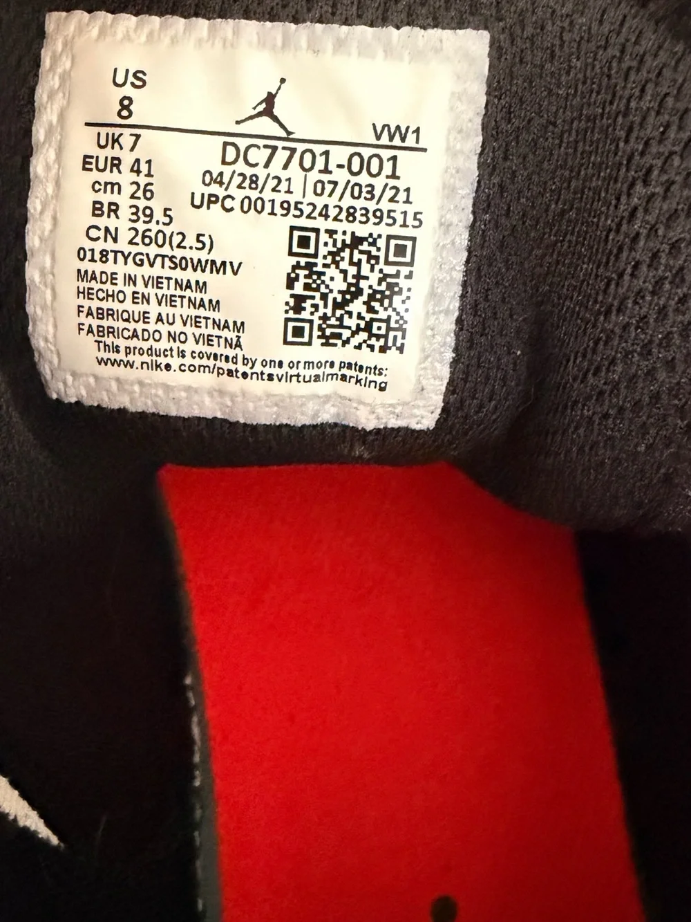 Jordan one take 3 black white bright crimson